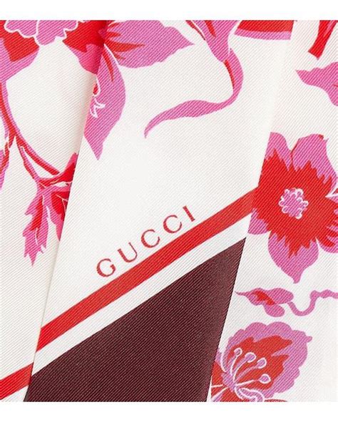 gucci red floral silk twill|GUCCI Floral.